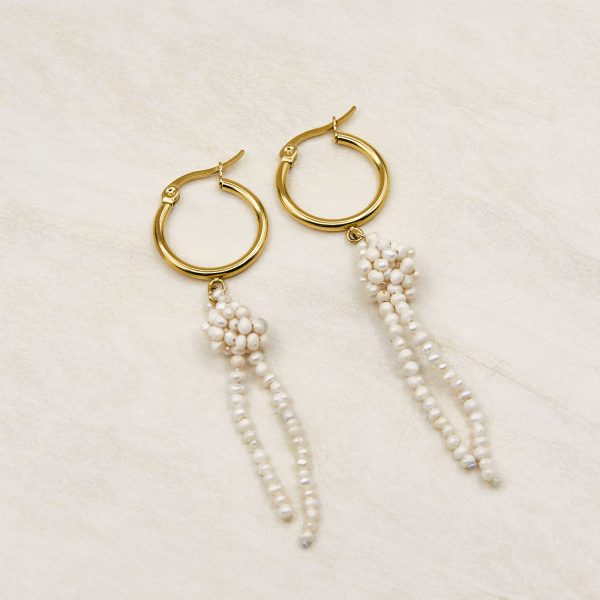 Vintage inspired pearl hoop earrings by Love Lunamei