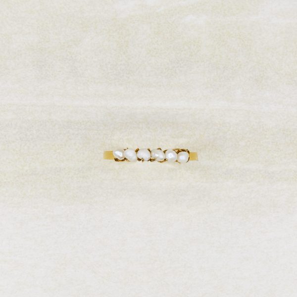 Delicate freshwater pearl ring in gold by Love Lunamei