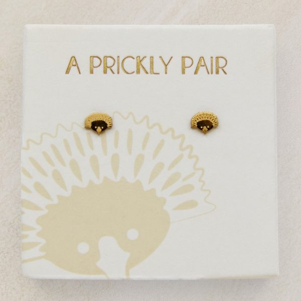 Australian Echidna stud earrings in gold