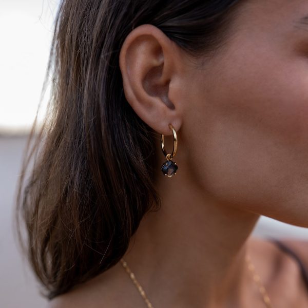 Aura Earrings Gold with Herkimer