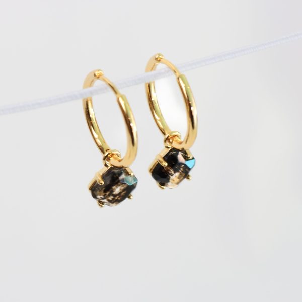 Aura Earrings with Herkimer Gold