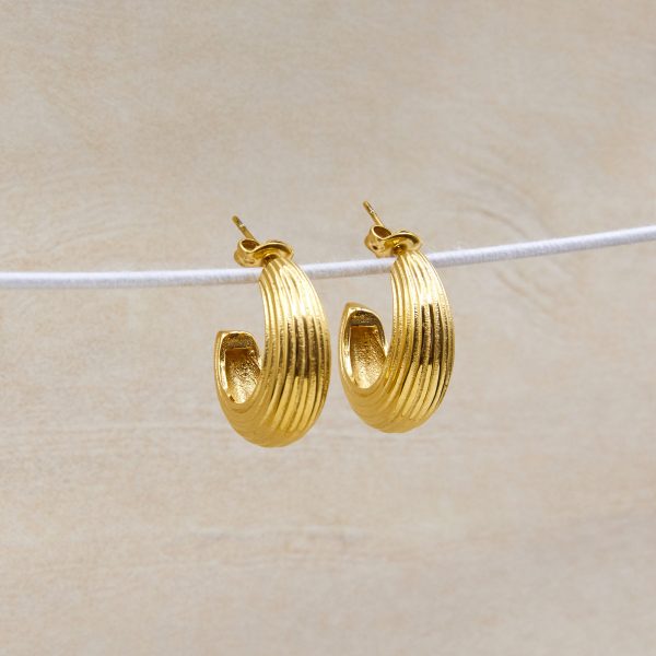 Basis chunky hoop earrings gold plated