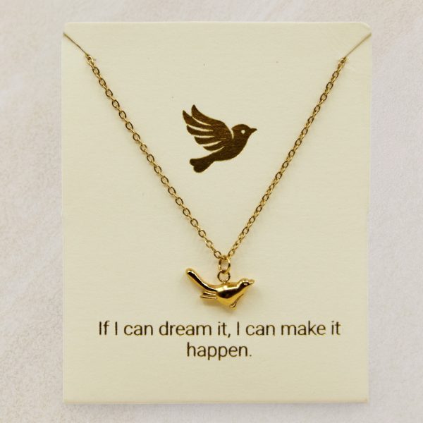 Gold Necklace with Bird pendant