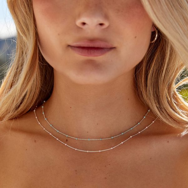 Blue and Blush Silver Layer Me Necklace