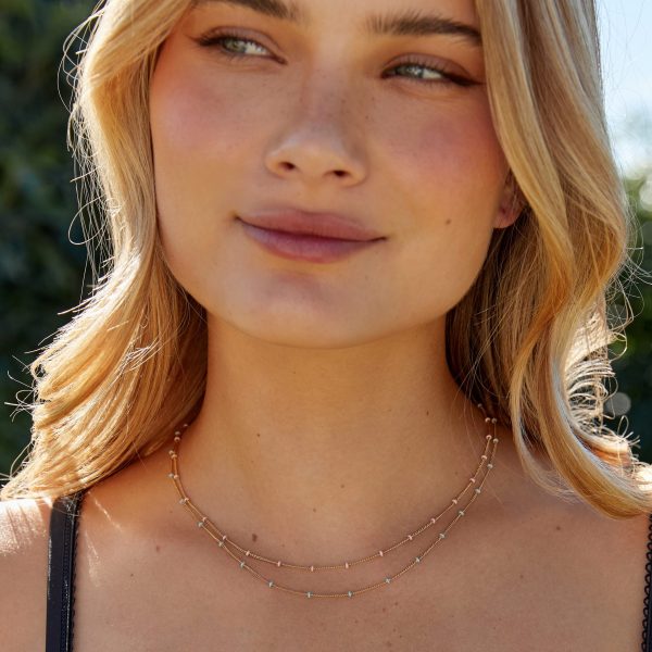 Blush and Blue Gold Layer Me Necklace