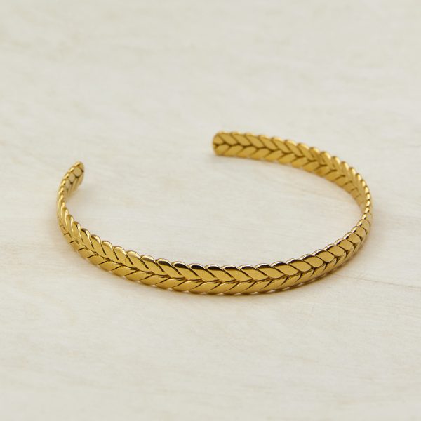 tarnish free braided cuff bracelet gold plated