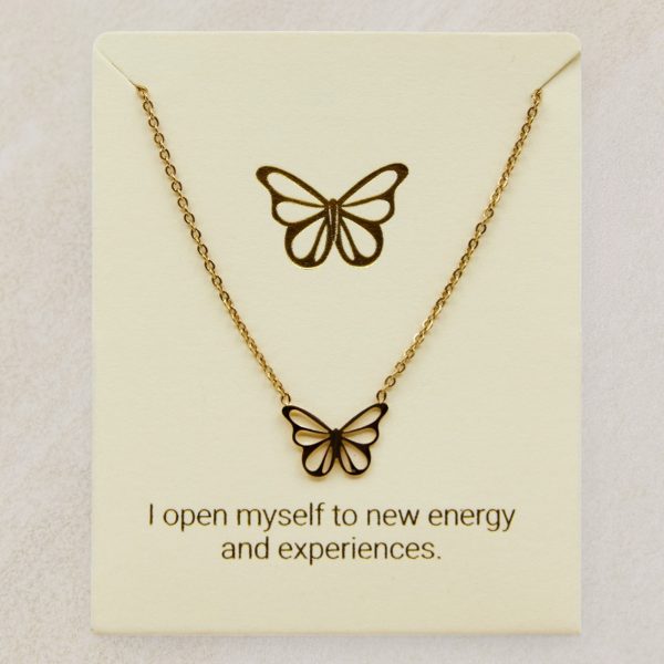 tarnish free necklace with butterfly pendant