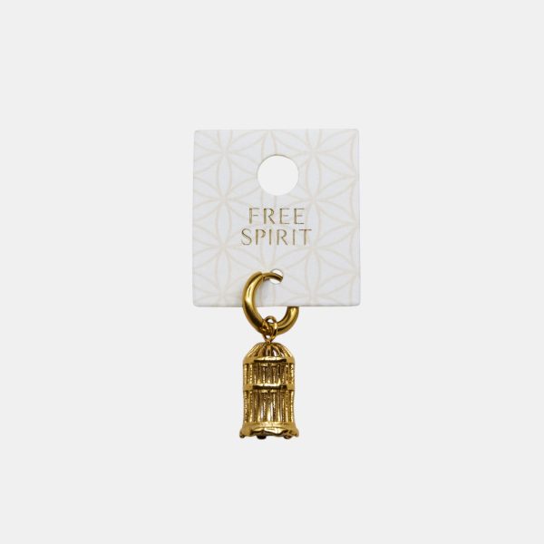 18k Gold plated bid cage charm