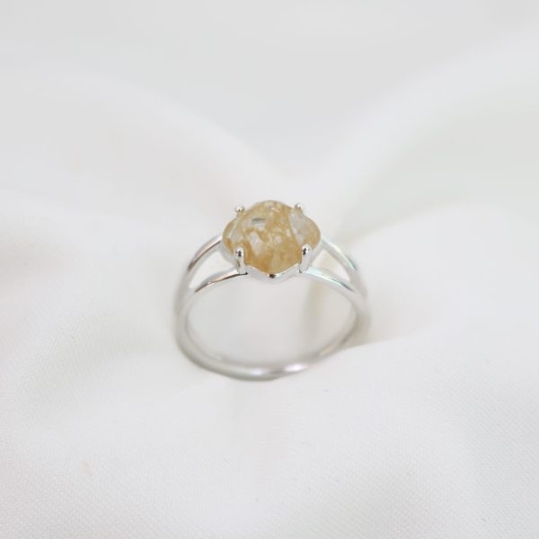Calming Ring with Herkimer Silver