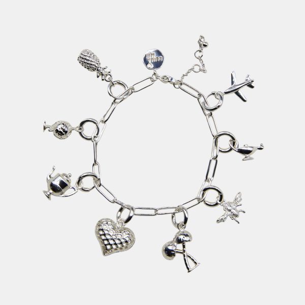 Paperclip charm bracelet with removable charms