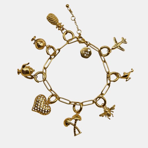 Paperclip charm bracelet with removable charms