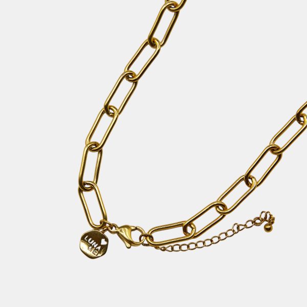 Paperclip charm Necklace Gold