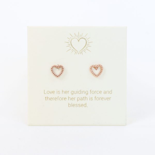 Dot Hearts Earrings Rose Gold
