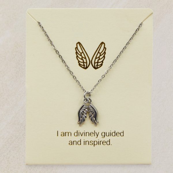 Tarnish Free Silver necklace with Angel wings