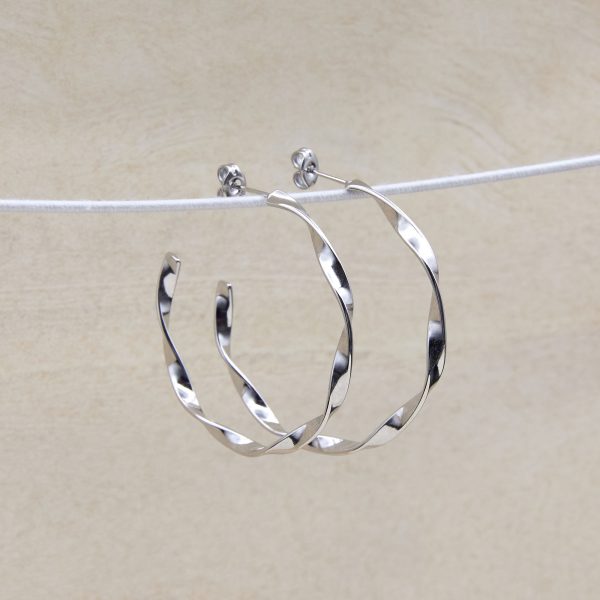 twister hoop earrings stainless steel. Tarnish Free