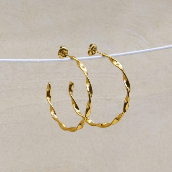 twisted hoop earrings gold plated