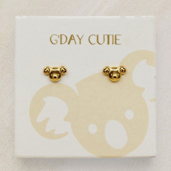 Australian Koala stud earrings in Gold