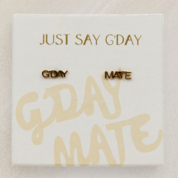 G'day Mate Australian stud earrings in gold
