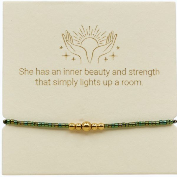 Green and Gold adjustable bracelet