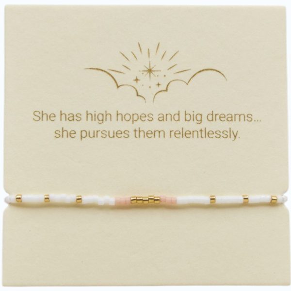 Pink, White and Gold adjustable bracelet