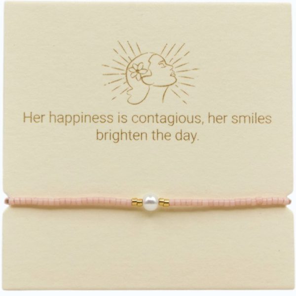 Pink and Grey adjustable bracelet