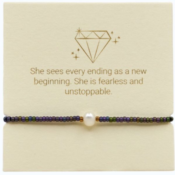 Bronze and Pearl adjustable bracelet