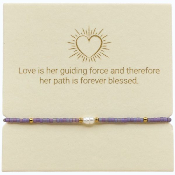 Lilac Pearl and Gold adjustable bracelet