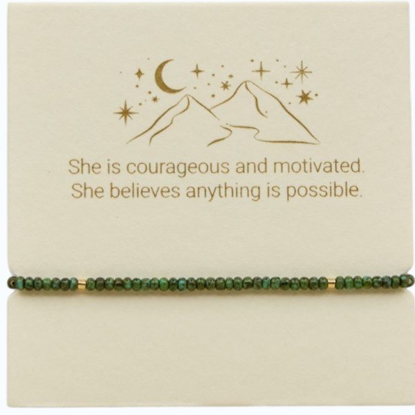 Green Tort and Gold adjustable bracelet