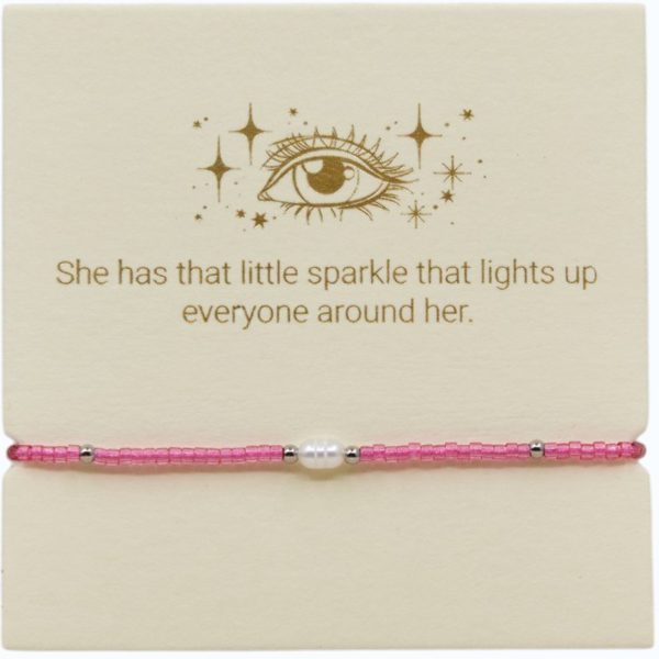 Pink and Pearl adjustable bracelet