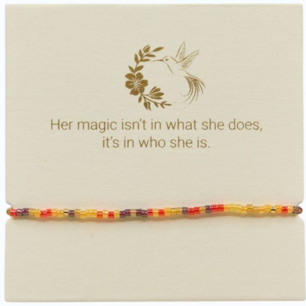 Multi coloured orange adjustable bracelet