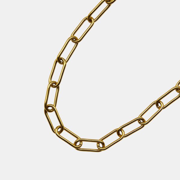 Chunky paperclip charm Necklace Gold