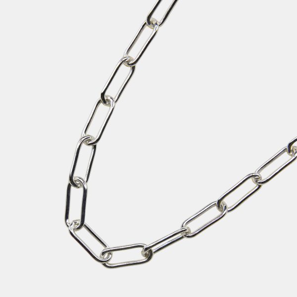 Chunky Paperclip charm Necklace Silver