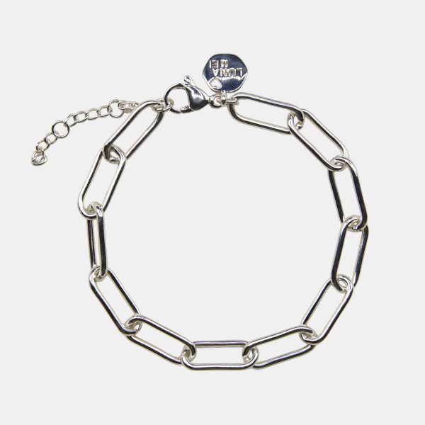 Chunky Paperclip charm bracelet Silver