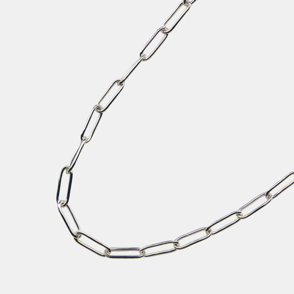 Paperclip charm Necklace Silver