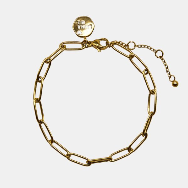 Paperclip charm bracelet Gold