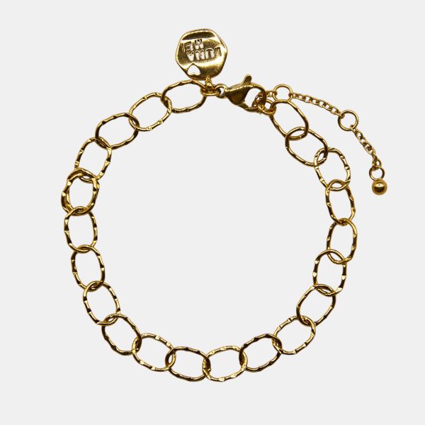 Texture Link Bracelet in gold for removable charms