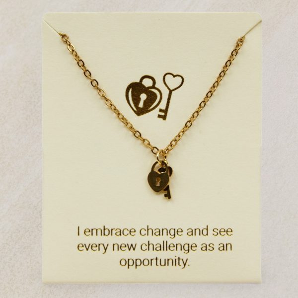 Tarnish free necklace with lock and key