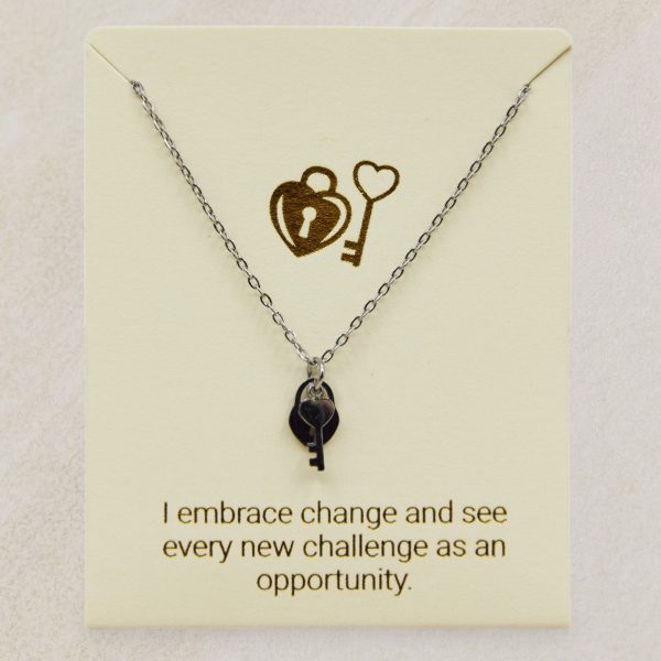 Necklace with padlock and key