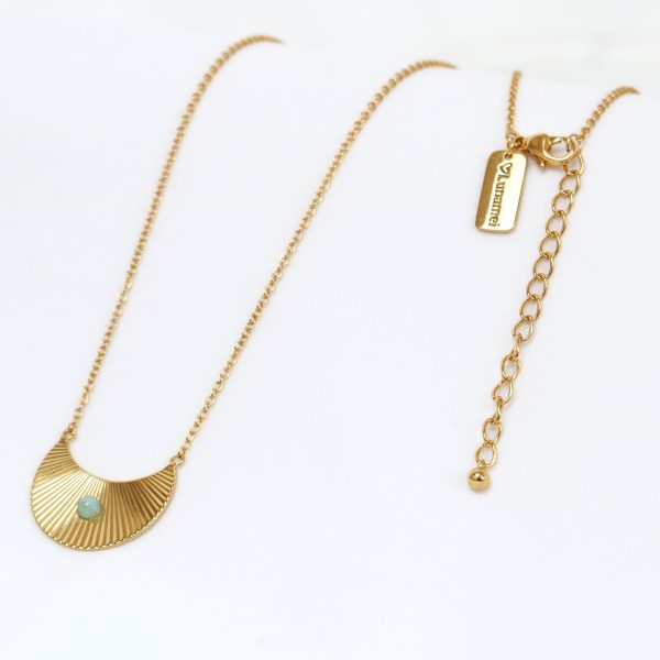 Moonbeams Necklace Gold Green Amazonite