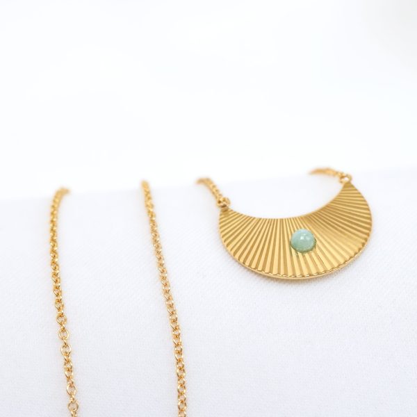 Moonbeams Necklace Gold Green Amazonite