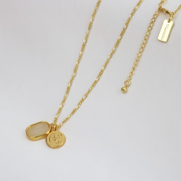 Moonstone Necklace Gold