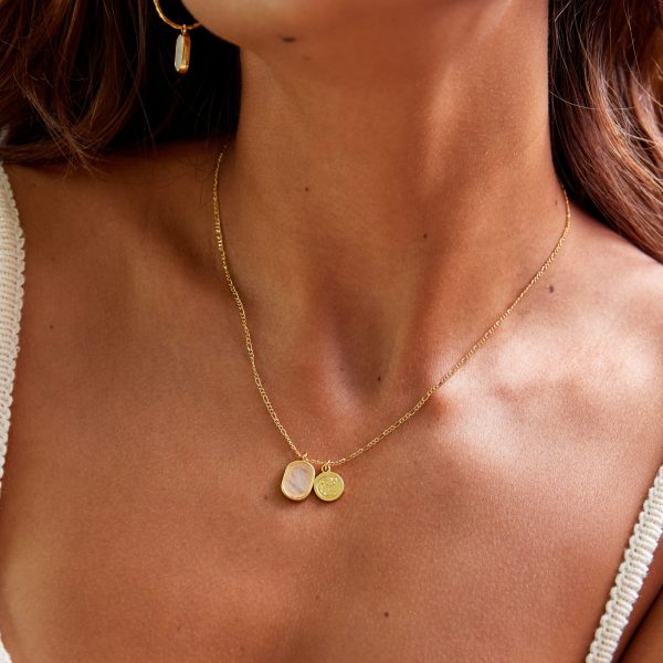 Moonstone Necklace Gold