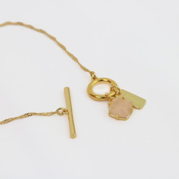 Pure Necklace with Rose Quartz Gold
