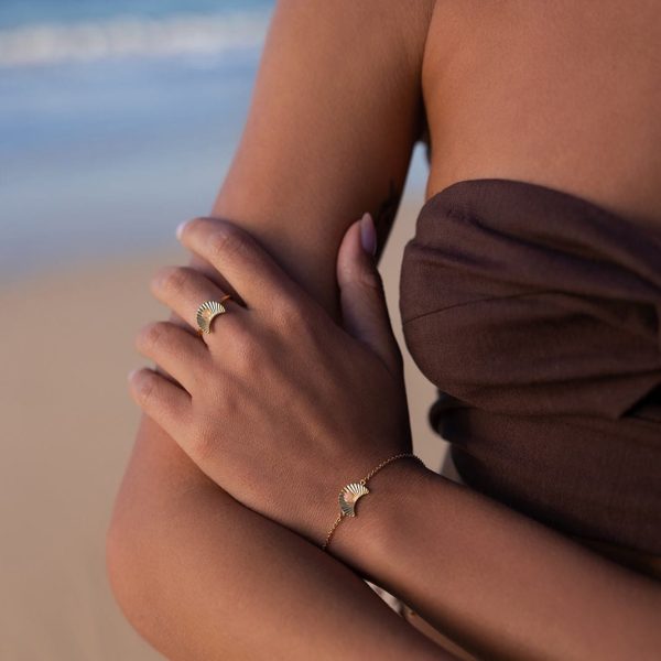 Ray Of Light Bracelet in Gold with Rose Quartz