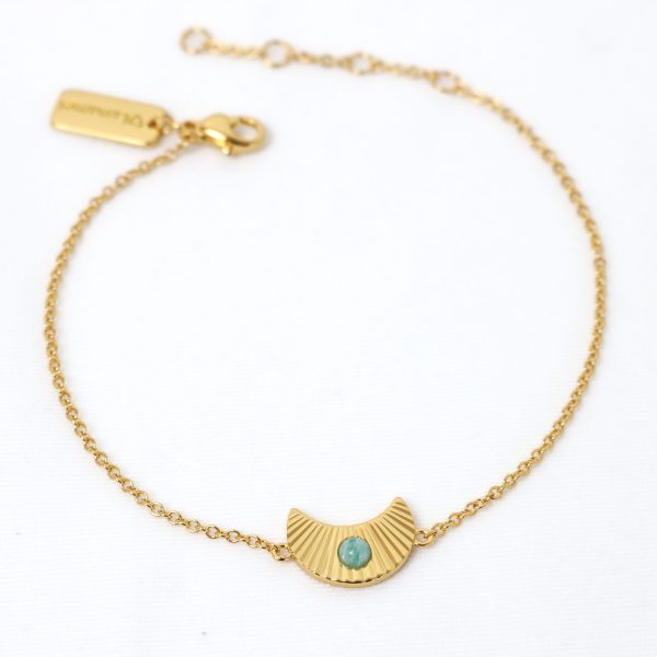 Ray of Light Bracelet Gold Green Amazonite