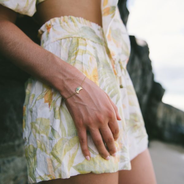 Ray of Light Bracelet Gold Green Amazonite