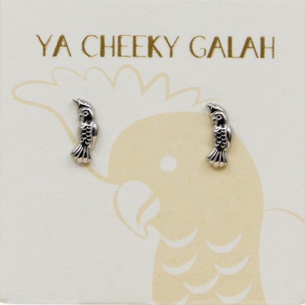 Ya Cheeky Galah Aussie Studs Sterling Silver