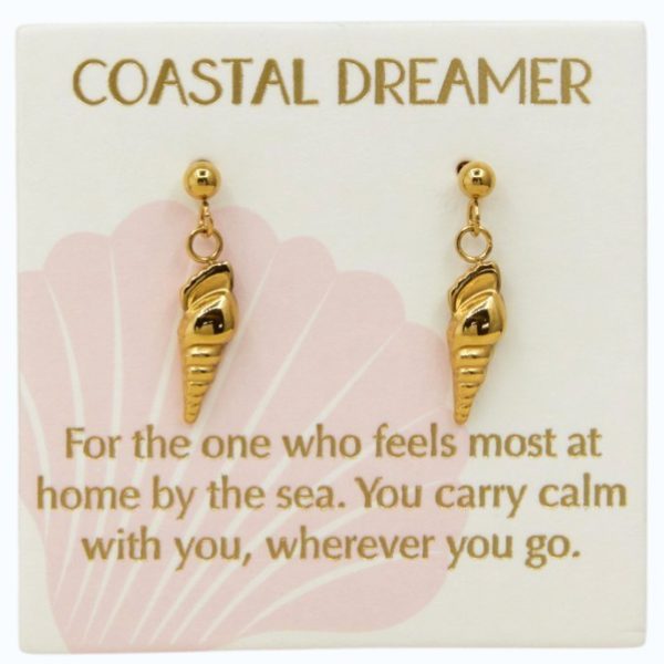 Shell drop earrings in 18k Gold