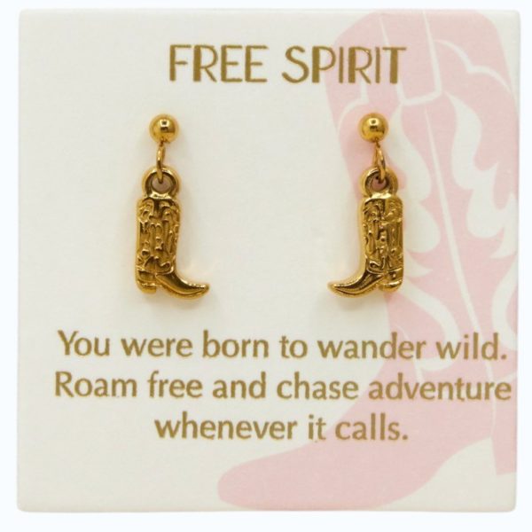 Cowgirl boot drop earrings in 18k Gold