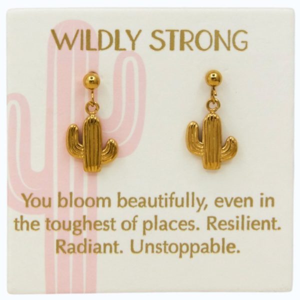 Cactus drop earrings in 18k Gold